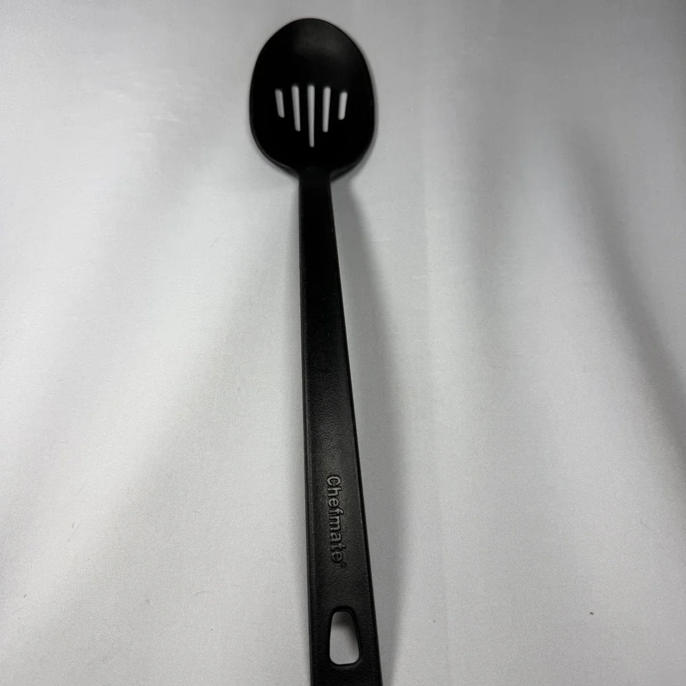Chefmate Slotted Serving Spoon Kitchen Utensil OS Black Nylon Minimalist Modern